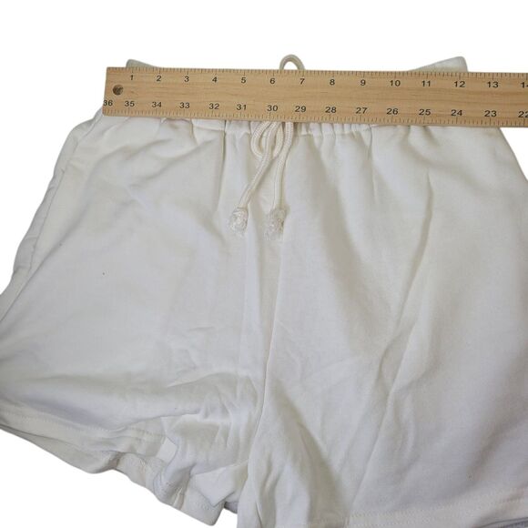 Women Drawstring High Waist Athletic Workout Track Shorts With Pockets White XS - Picture 6 of 7